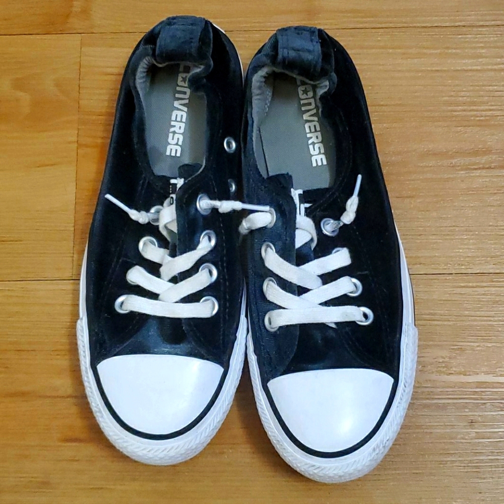Black Velvet Converse Shoes